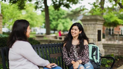 students talking